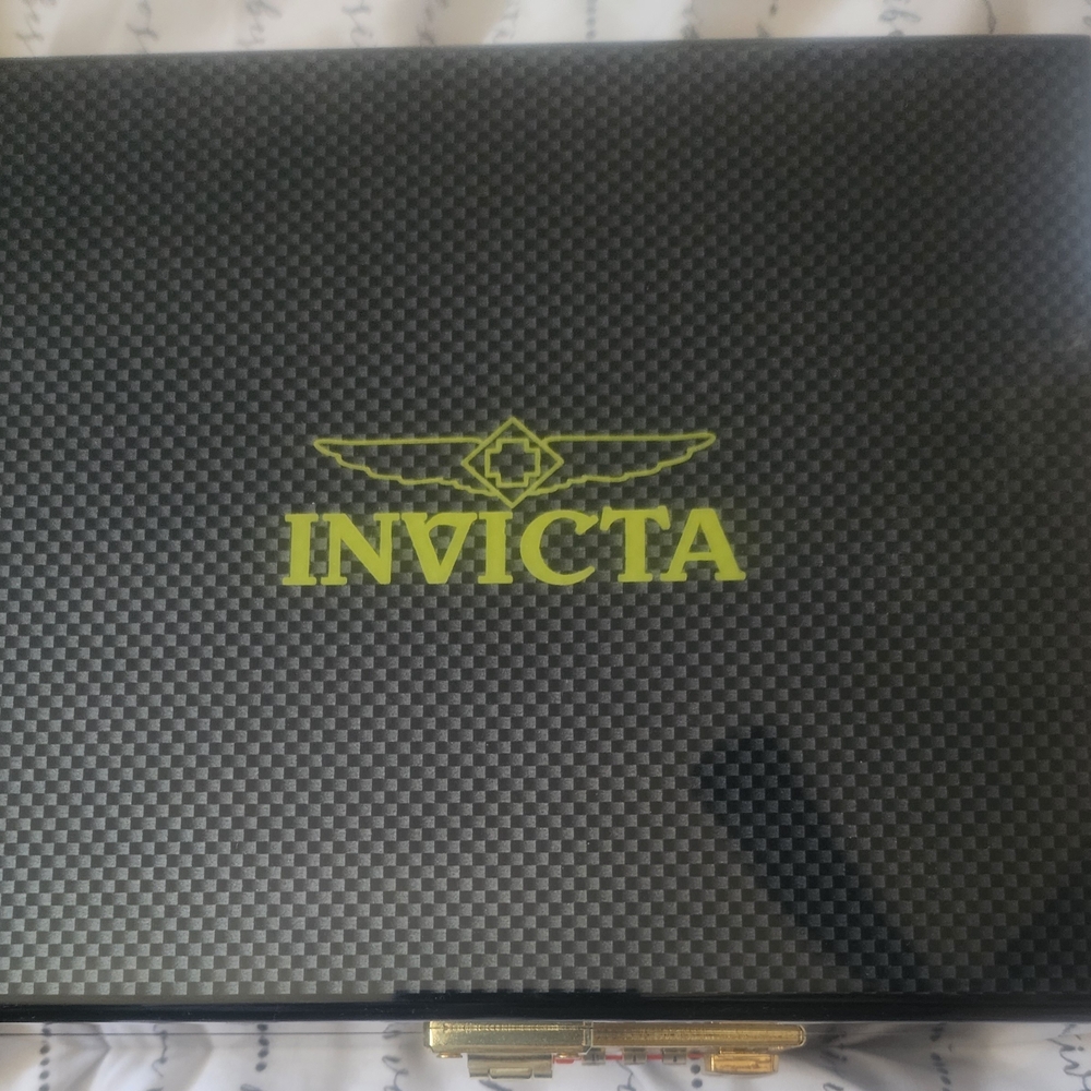 Invicta Black Watch Box with Yellow Logo